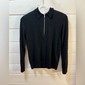 FILIPPA K – Black Half-Zip Wool Top (XS)